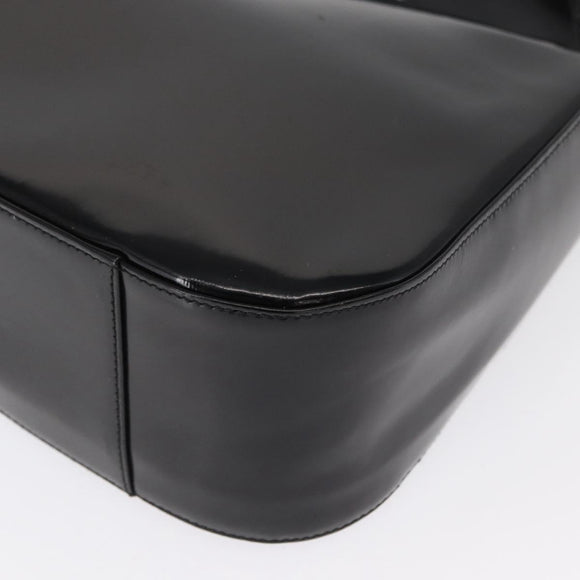 GUCCI Shoulder Bag Patent leather Black Auth 162378