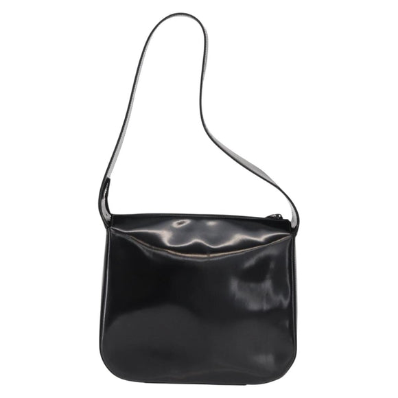 GUCCI Shoulder Bag Patent leather Black Auth 162378