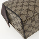 GUCCI GG Supreme Clutch Bag PVC Beige Silver 108801 Auth 162380-16