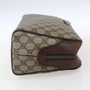 GUCCI GG Supreme Clutch Bag PVC Beige Silver 108801 Auth 162380-4