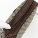 GUCCI GG Supreme Clutch Bag PVC Beige Silver 108801 Auth 162380-5