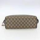 GUCCI GG Supreme Clutch Bag PVC Beige Silver 108801 Auth 162380-6