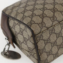 GUCCI GG Supreme Clutch Bag PVC Beige Silver 108801 Auth 162380-14