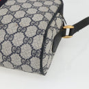 GUCCI GG Supreme Sherry Line Bag PVC Navy Gold Red 56 02 004 Auth 162384-12