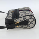GUCCI GG Supreme Sherry Line Bag PVC Navy Gold Red 56 02 004 Auth 162384-4