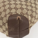 GUCCI GG Canvas Tote Bag Beige Silver 28892 Auth 162386-10