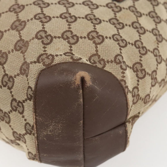 GUCCI GG Canvas Tote Bag Beige Silver 28892 Auth 162386