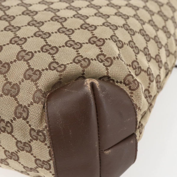 GUCCI GG Canvas Tote Bag Beige Silver 28892 Auth 162386