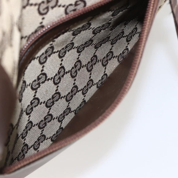 GUCCI GG Canvas Tote Bag Beige Silver 28892 Auth 162386
