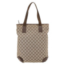 GUCCI GG Canvas Tote Bag Beige Silver 28892 Auth 162386-3