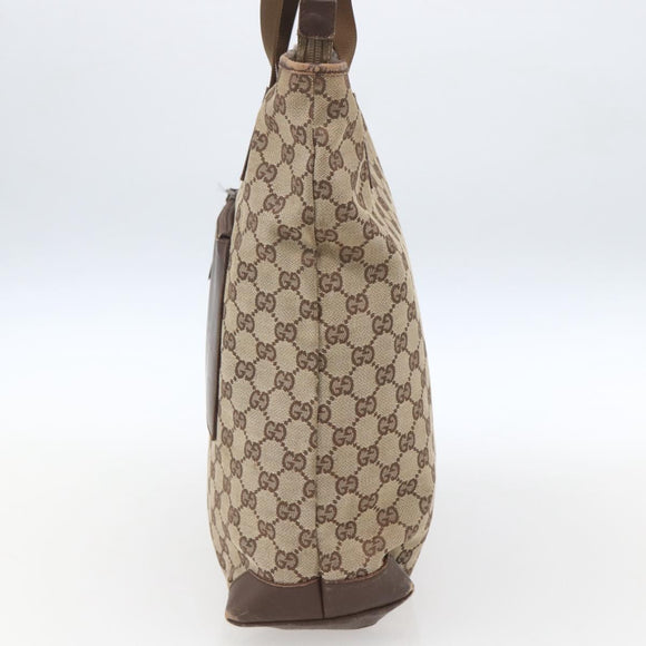 GUCCI GG Canvas Tote Bag Beige Silver 28892 Auth 162386