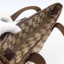 GUCCI GG Canvas Tote Bag Beige Silver 28892 Auth 162386-6