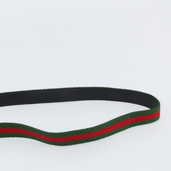 GUCCI Web Sherry Line Shoulder Bag Leather Black Red 007 1274 0230 Auth 162391