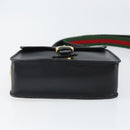 GUCCI Web Sherry Line Shoulder Bag Leather Black Red 007 1274 0230 Auth 162391V-5