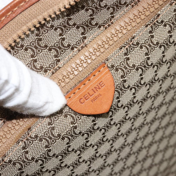 CELINE Macadam Canvas Briefcase PVC Leather Brown Auth 162397