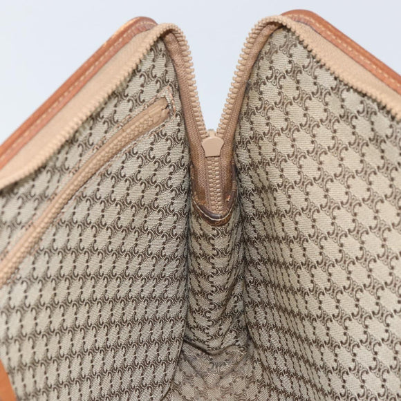 CELINE Macadam Canvas Briefcase PVC Leather Brown Auth 162397