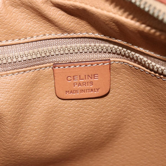 CELINE Macadam Canvas Clutch Bag PVC Leather Brown Gold Auth 162398