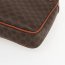 CELINE Macadam Canvas Clutch Bag PVC Leather Brown Gold Auth 162398-7