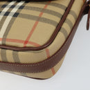 Burberry Nova Check Umhängetasche PVC Beige Gold Auth 162400-9