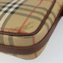 Burberry Nova Check Umhängetasche PVC Beige Gold Auth 162400-15