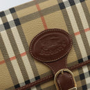 Burberry Nova Check Umhängetasche PVC Beige Gold Auth 162400-18