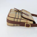 Burberry Nova Check Umhängetasche PVC Beige Gold Auth 162400-3