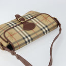 Burberry Nova Check Umhängetasche PVC Beige Gold Auth 162400-6