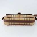 Burberry Nova Check Umhängetasche PVC Beige Gold Auth 162400-5