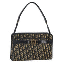 Christian Dior Trotter Canvas Shoulder Bag Navy Gold Auth 162402-1