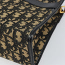 Christian Dior Trotter Canvas Shoulder Bag Navy Gold Auth 162402-10