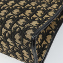 Christian Dior Trotter Canvas Shoulder Bag Navy Gold Auth 162402-12