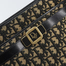 Christian Dior Trotter Canvas Shoulder Bag Navy Gold Auth 162402-14