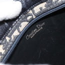 Christian Dior Trotter Canvas Shoulder Bag Navy Gold Auth 162402-16
