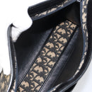 Christian Dior Trotter Canvas Shoulder Bag Navy Gold Auth 162402-17