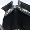 Christian Dior Trotter Canvas Shoulder Bag Navy Gold Auth 162402-19