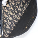 Christian Dior Trotter Canvas Shoulder Bag Navy Gold Auth 162402-20