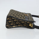 Christian Dior Trotter Canvas Shoulder Bag Navy Gold Auth 162402-4