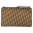 Christian Dior Trotter Canvas Shoulder Bag Brown Gold Auth 162403-3