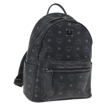 MCM Vicetos Logogram Backpack PVC Black Silver Auth 162406