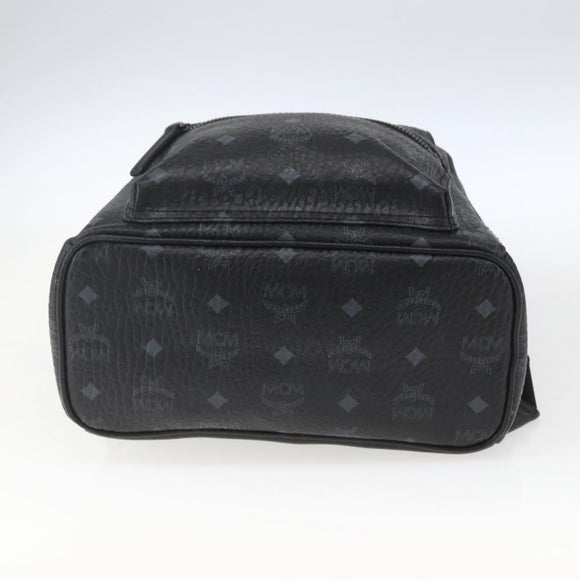 MCM Vicetos Logogram Backpack PVC Black Silver Auth 162406