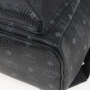MCM Vicetos Logogram Backpack PVC Black Silver Auth 162406-12
