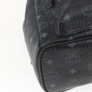 MCM Vicetos Logogram Backpack PVC Black Silver Auth 162406-13
