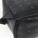 MCM Vicetos Logogram Backpack PVC Black Silver Auth 162406-15