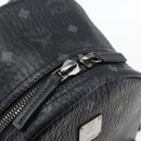 MCM Vicetos Logogram Backpack PVC Black Silver Auth 162406-16