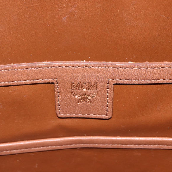 MCM Vicetos Logogram Backpack PVC Black Silver Auth 162406