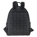 MCM Vicetos Logogram Backpack PVC Black Silver Auth 162406-3