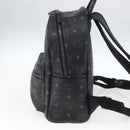 MCM Vicetos Logogram Backpack PVC Black Silver Auth 162406-5
