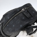 MCM Vicetos Logogram Backpack PVC Black Silver Auth 162406-6
