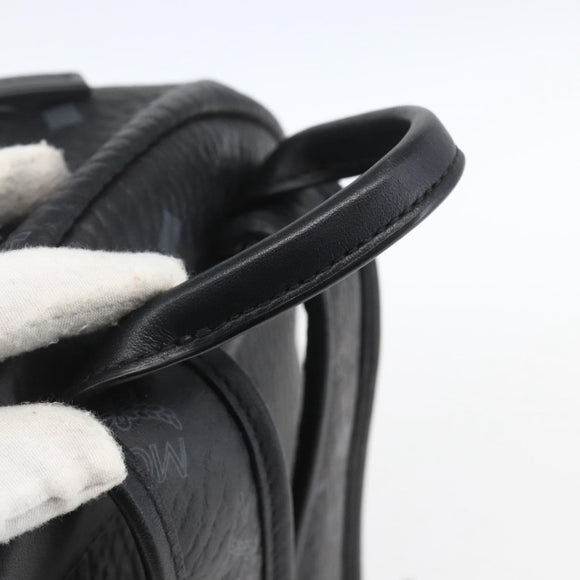 MCM Vicetos Logogram Backpack PVC Black Silver Auth 162406