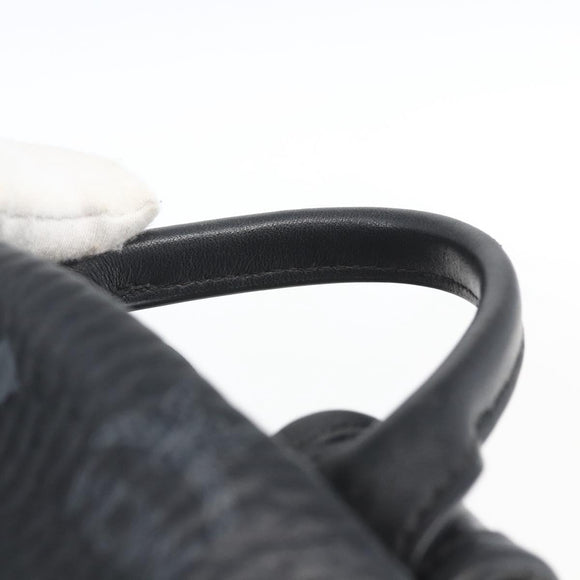 MCM Vicetos Logogram Backpack PVC Black Silver Auth 162406